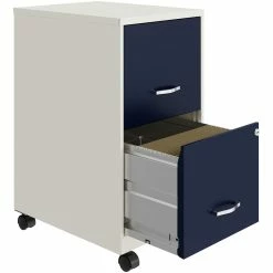 Cheap 🥰 UrbanPro 18" 2 Drawer Mobile Metal Vertical File Cabinet In White/Navy 💯 -Mobile Sales Store 2601244 5 L