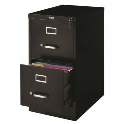 Best Sale 👍 Bowery Hill 22"D Metal 2 Drawer Letter Width Vertical File Cabinet Black 🤩