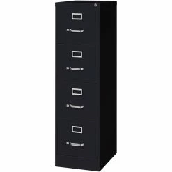 New 🔔 Bowery Hill 22"D Metal 4 Drawer Letter Width Vertical File Cabinet Black 🧨