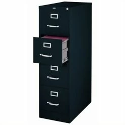 New ❤️ Bowery Hill 22"D Metal 4 Drawer Letter Width Vertical File Cabinet Black ⌛