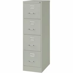 New 🥰 Bowery Hill 22"D Metal 4 Drawer Letter Width Vertical File Cabinet Light Gray ⌛ -Mobile Sales Store 2613887 4 L
