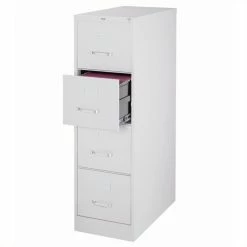 New 🥰 Bowery Hill 22"D Metal 4 Drawer Letter Width Vertical File Cabinet Light Gray ⌛