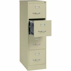Buy 🎉 Bowery Hill 25"D Metal 4 Drawer Letter Width Vertical File Cabinet Putty/Beige 🎁 -Mobile Sales Store 2613888 2 L