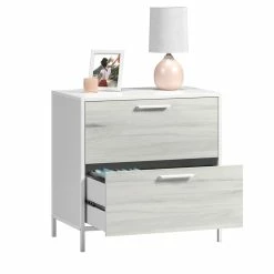 Best Sale ❤️ Sauder Boulevard Cafe Engineered Wood And Metal Lateral File In White 💯 -Mobile Sales Store 2623122 3 L