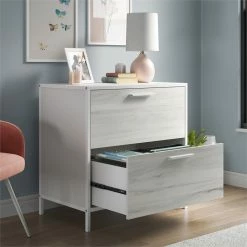 Best Sale ❤️ Sauder Boulevard Cafe Engineered Wood And Metal Lateral File In White 💯 -Mobile Sales Store 2623122 5 L