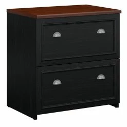 Best Pirce 🔥 Bush Fairview Lateral File Cabinet In Antique Black - Engineered Wood ⌛