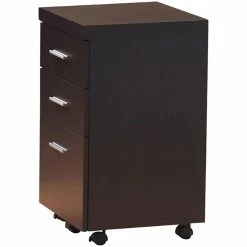 Deals π Coaster Skylar 3 Drawer Mobile File Cabinet In Cappuccino And Silver π