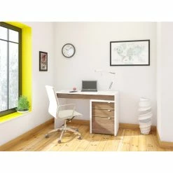 Flash Sale 🎁 Nexera Liber-T 3 Drawer Filing Cabinet In White And Walnut 🌟 -Mobile Sales Store 383311 11 L