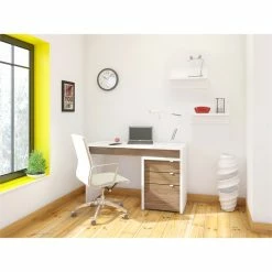 Flash Sale 🎁 Nexera Liber-T 3 Drawer Filing Cabinet In White And Walnut 🌟 -Mobile Sales Store 383311 9 L