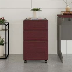 Best Sale 👏 Ameriwood Home Altra Furniture Pursuit 3 Drawer File Cabinet In Cherry And Gray 🎉 -Mobile Sales Store 425350 9 L