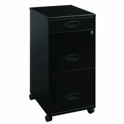 Brand new β€οΈ Hirsh Industries LLC Hirsh 18" Deep 3 Drawer Mobile Metal File Cabinet With Pencil Drawer Black π