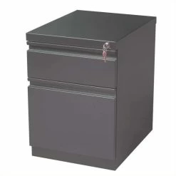 New π Hirsh Industries LLC Hirsh 20-in Deep Mobile Pedestal File 2-Drawer Box/File Full Width Pull Charcoal π